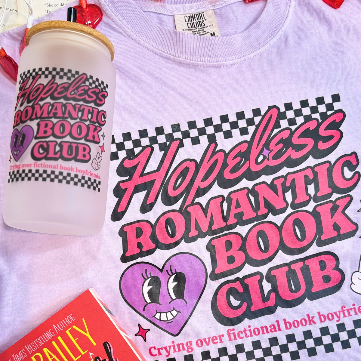 Hopeless Romantic Book Club Heavyweight Comfort Colors Boxy Cropped Shirt
