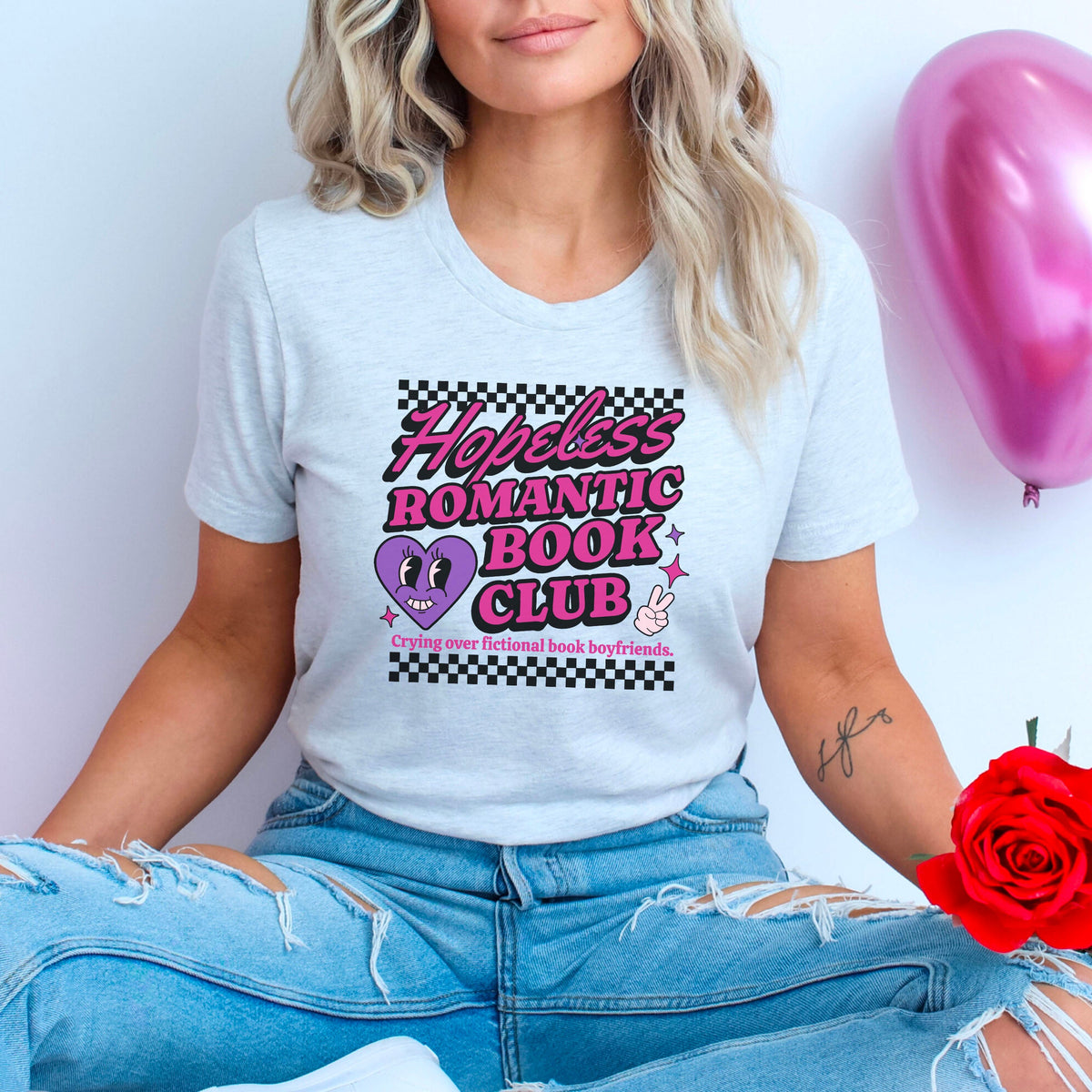 Hopeless Romantic Book Club Gildan Softstyle Shirt