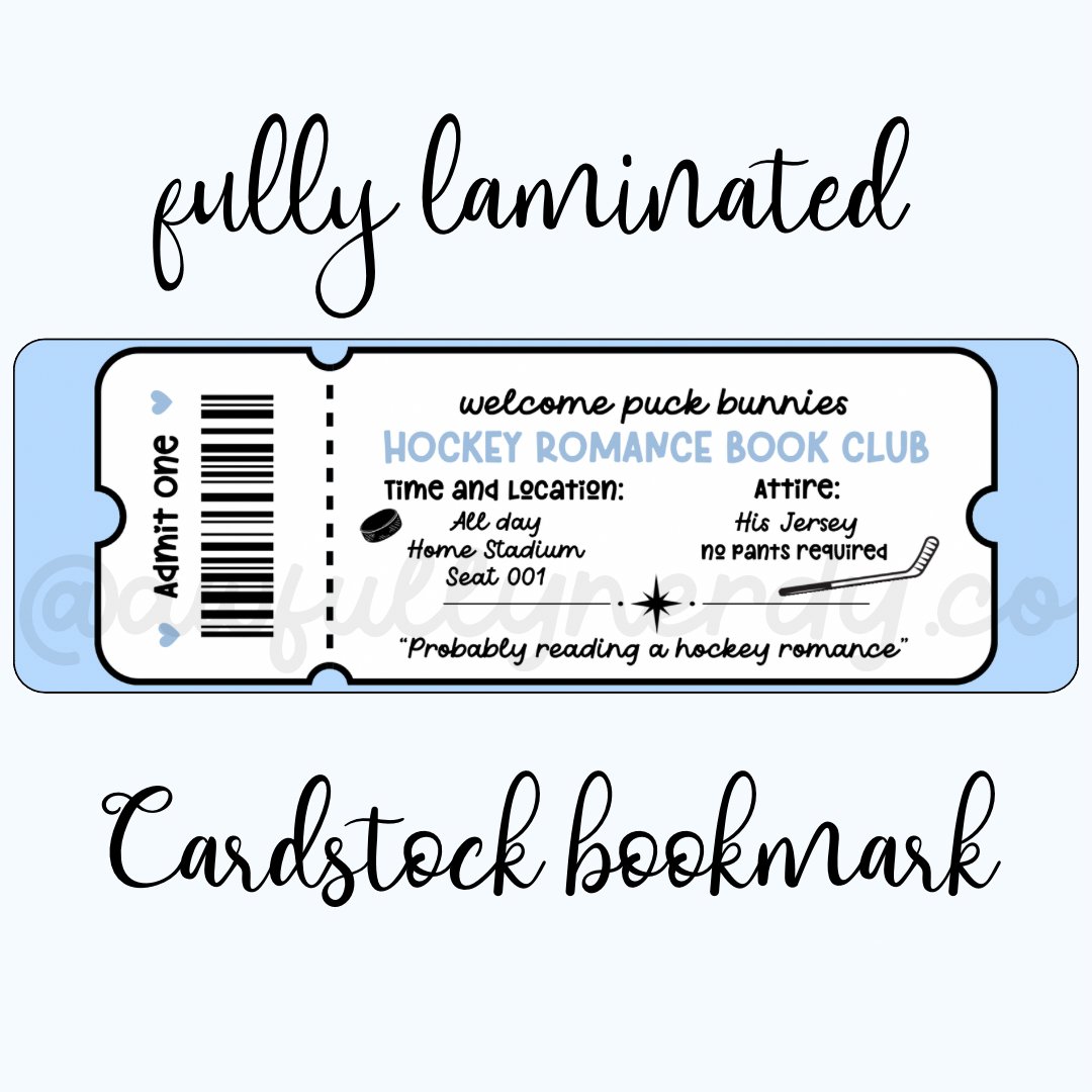 Hockey Romance Book Club Cardstock Bookmark
